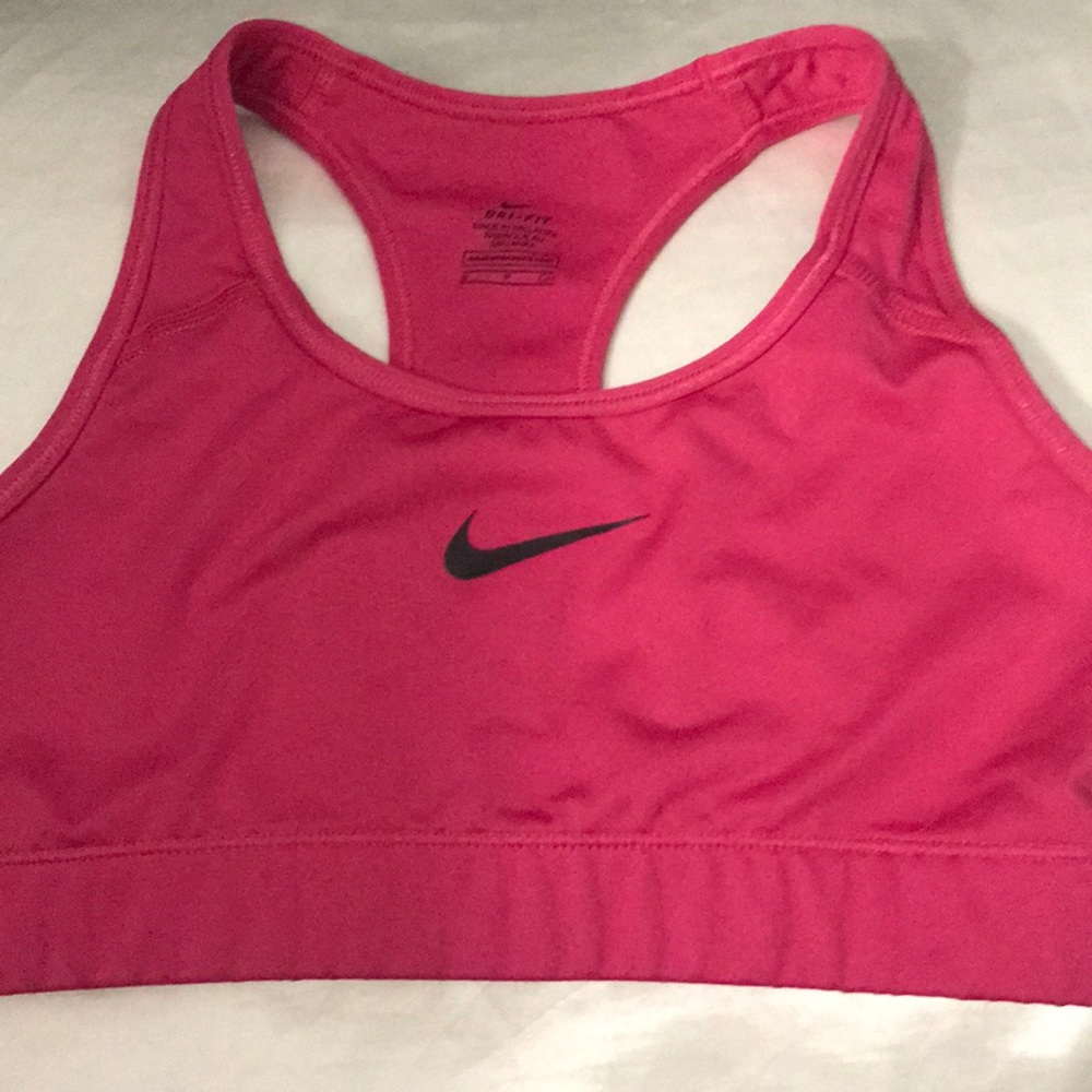 Pink nike sports bra